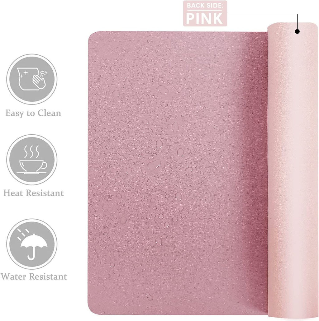 Double-Sided PU Leather Desk Pad - Non-Slip Large Mouse Pad & Desk Mat for Office, Home - Waterproof, Easy to Clean, Durable Dual-Sided Surface (23.6"X13.7", Purple)